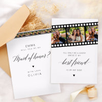 Photo Collage Maid Of Honor Carte de proposition