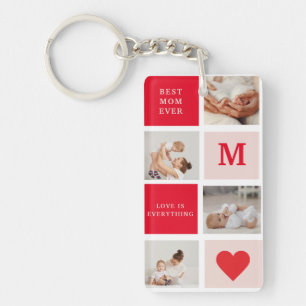 Photo Collage moderne Red & Pink Best Mom Ever Cad