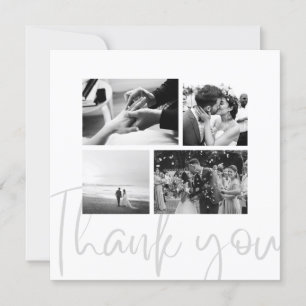 Photo Collage noir blanc Carte de remerciements Ma