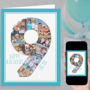 Photo Collage Numéro 9 Carte d'anniversaire du gar