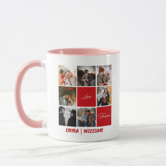Photo Collage Personnalisé Message & Nom Mug