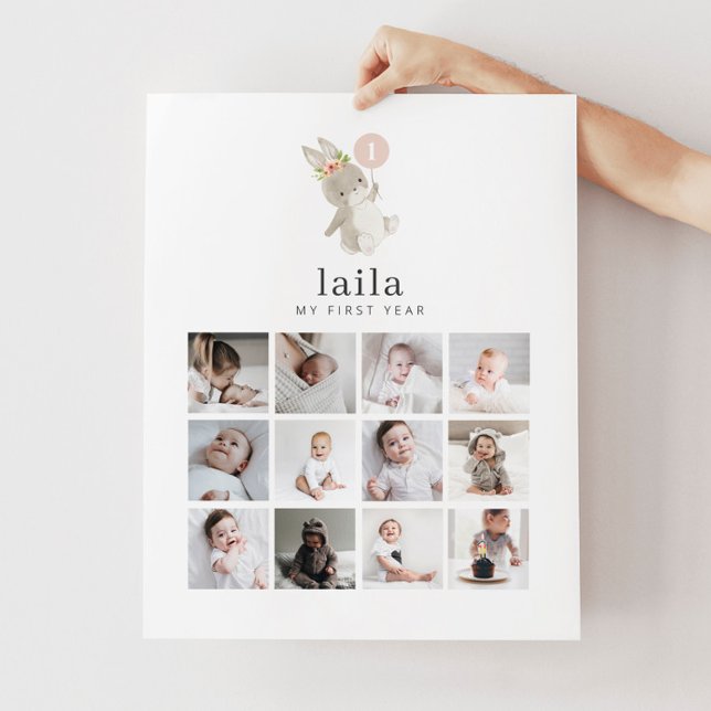 Photo Collage Poster - Lapin Pink Balloon (Créateur téléchargé)