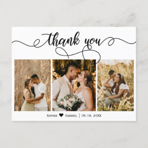 Photo Collage Script Mariage Merci carte postale