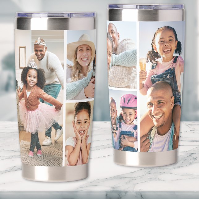 Photo Collage Simple Elegant Picture Thermobecher (Photo Collage Simple Elegant Picture Insulated Tumbler)