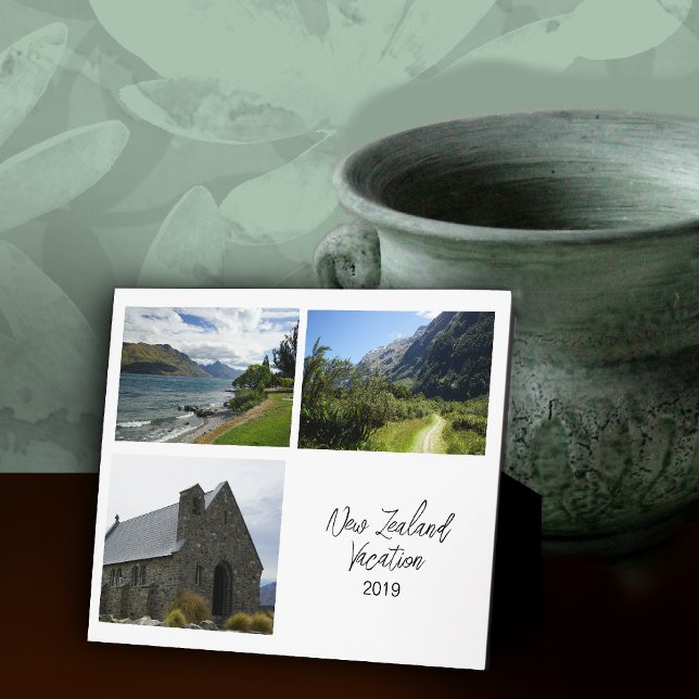 Photo Collage Vacances Garder Easel Plaque arrière (Créateur téléchargé)