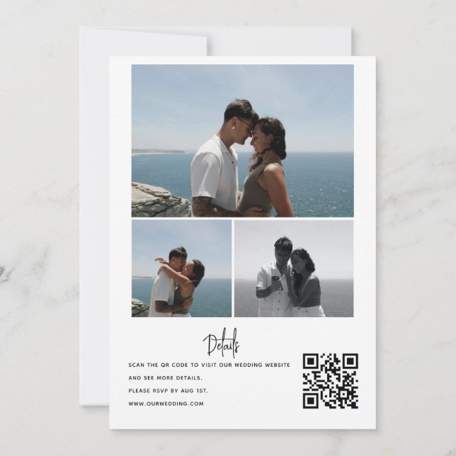 Photo Collage Wedding | Qr Code Invitations (Dos)