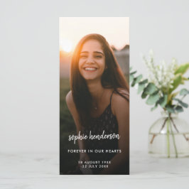 Photo commémorative moderne | Carte de prière funé