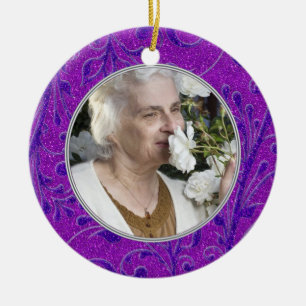 Photo commémorative Ornement de Noël violet