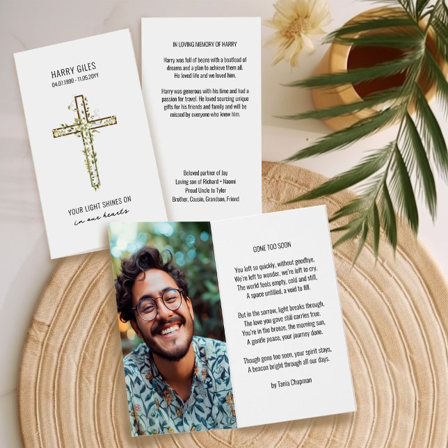 Photo commémorative parvenue aussi bientôt carte d (Funeral Memorial Prayer Card Keepsake by Darling & May)