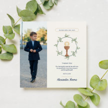 Photo Communion Carte de remerciements - couronne 
