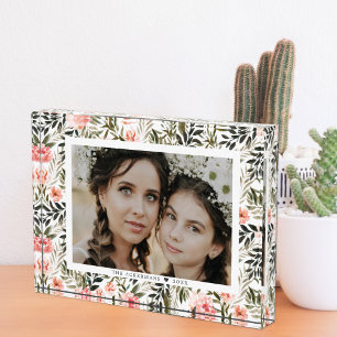 Photo Corail de bronze Boho aquarelle florale   Bloc pho