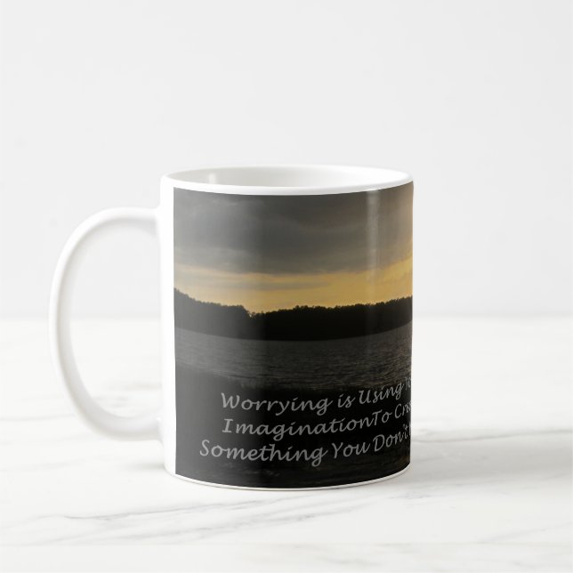 Photo coucher de soleil créée dans une tasse à caf (Gauche)