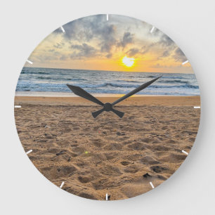 Photo Coucher de soleil personnalisée Horloge mura