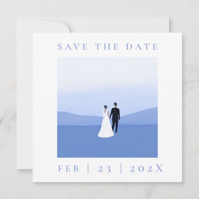 Photo Couple Enregistrer La Carte Date (Devant)