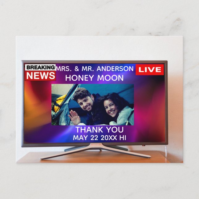 Photo créative merci carte postale (Devant)