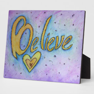 Photo Croyez Inspirational Word Peinture Poème Plaque