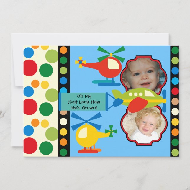 Photo Customisée Aviation Invitation d'anniversair (Devant)