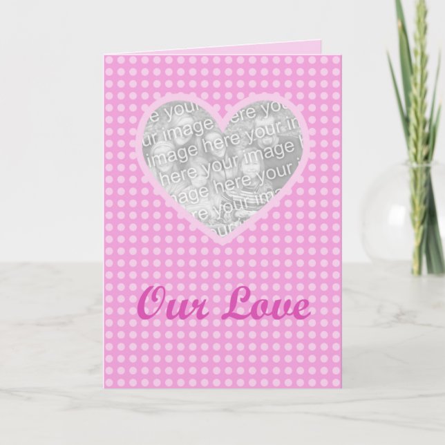 Photo Cutout Heart Valentine's Day Card Modèle (Devant)