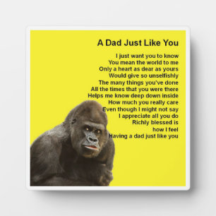 Photo Dad  Poem Plaque  -  Gorilla  Design