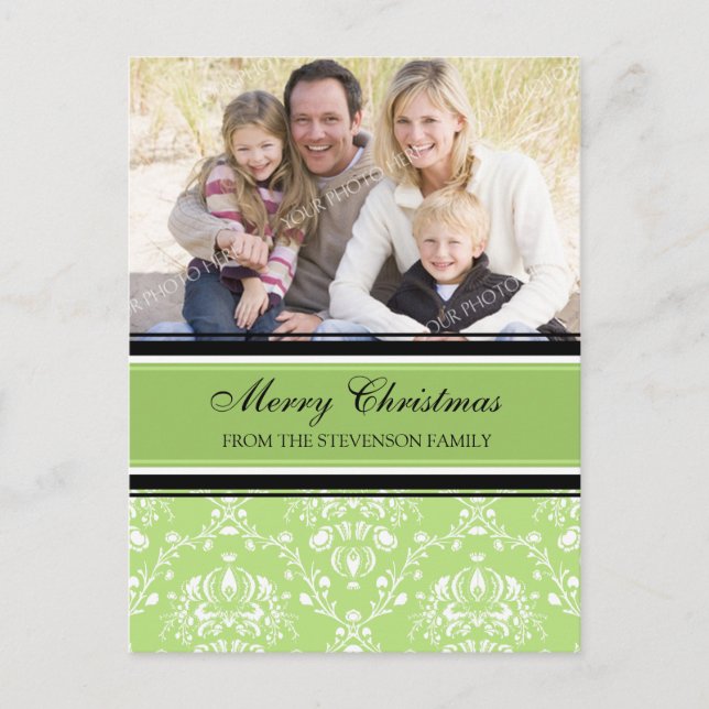 Photo Damas Joyeux Noël Cartes postales Vert (Devant)