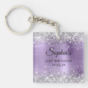 Photo d'anniversaire 21 ans Glitter Argent Feuille