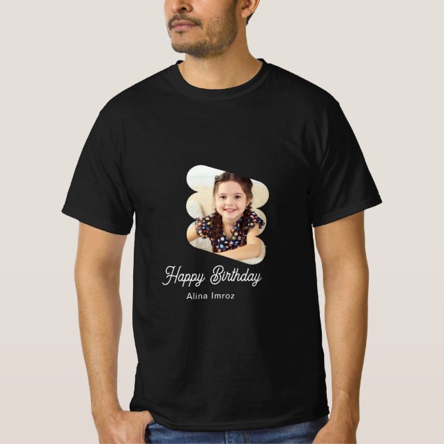 Photo d'Anniversaire Personnalisée T-shirt (Devant)