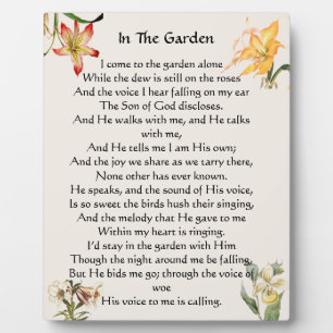 Photo Dans Le Jardin Hymn Plaque Florale