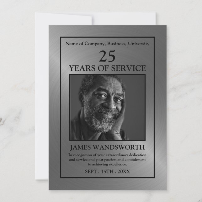 Photo d'argent/personnalisée - Carte de récompense (Devant)