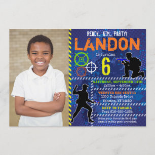 Photo Dart Tag Party Dart Wars Invitation d'annive