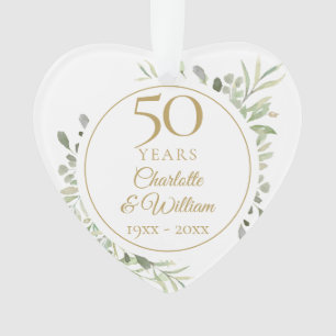 Photo de 50e anniversaire aquarelle douce feuilles