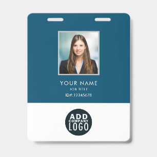 Photo de badge d'employé d'entreprise avec code-ba