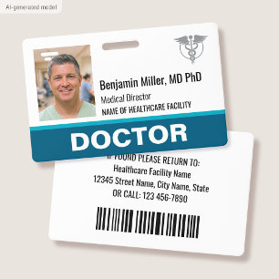 Photo de badge d'identification de médecin infirmi