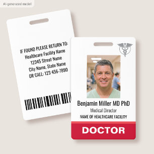 Photo de badge d'identification de médecin infirmi