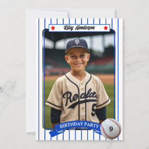 Photo de base-ball Invitation de fête d'anniversai