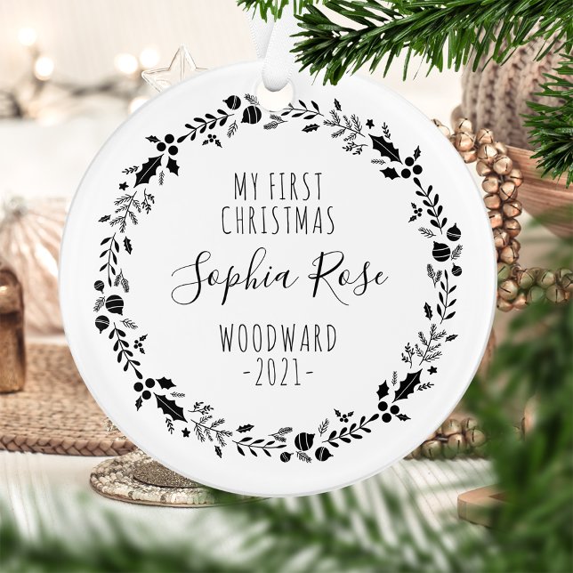 Photo de bébé de Noël noir blanc (Créateur téléchargé)