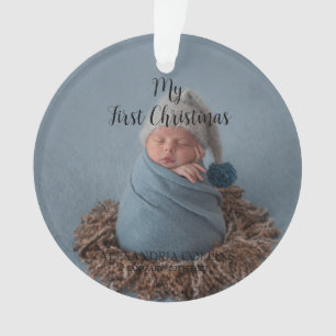 Photo de bébé personnalisée Mon premier Noël Noir