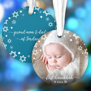 Photo de bébé Premier Hanukkah Étoiles de David No