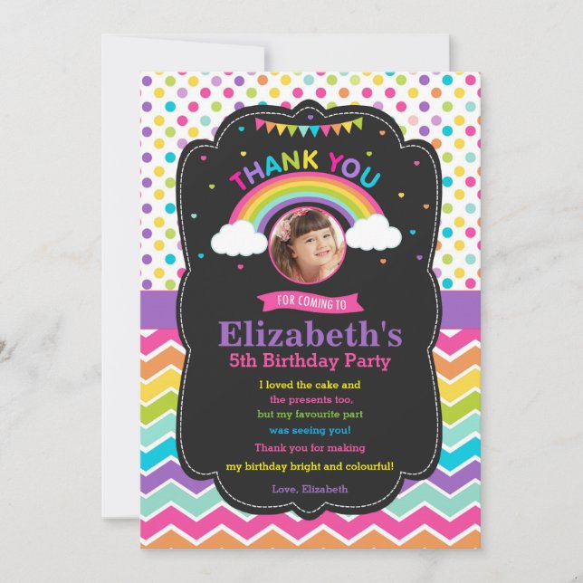 Photo de carte de remerciements de fête (Devant)