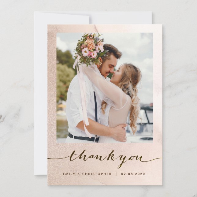 Photo de carte de remerciements mariage, Mariage s (Devant)