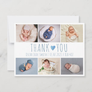 Photo de carte faire-part de naissance bleu garçon