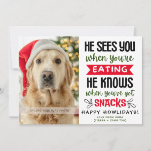 Photo de chien drôle Carte de Noël personnalisée