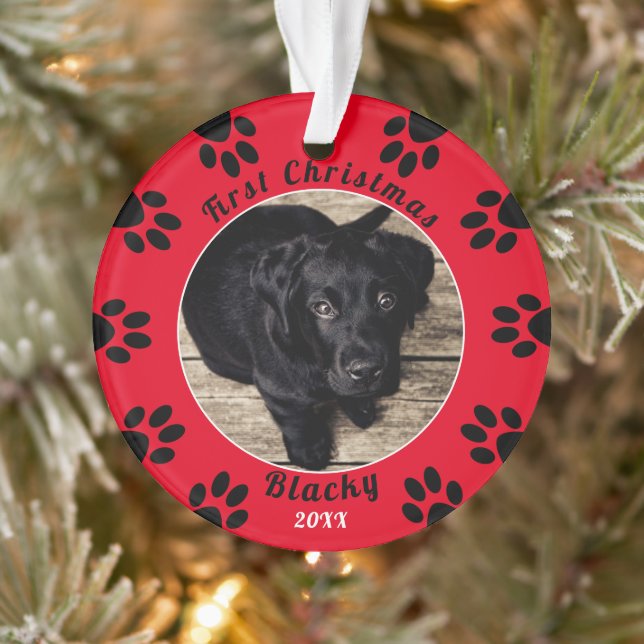 Photo de Chien Empreinte de patte de Noël de Cute  (Arbre)