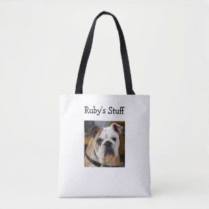 Photo de chien personnalisée et Sac fourre-tout de