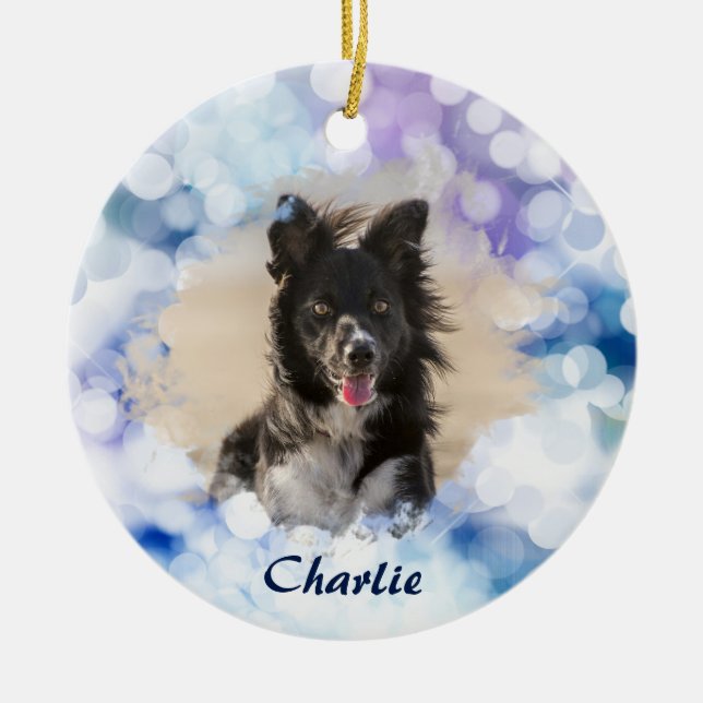 Photo de chien personnalisée Ornement de Noël (Devant)