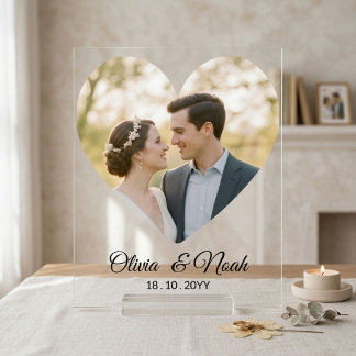 Photo de cœur personnalisée pour mariage de couple