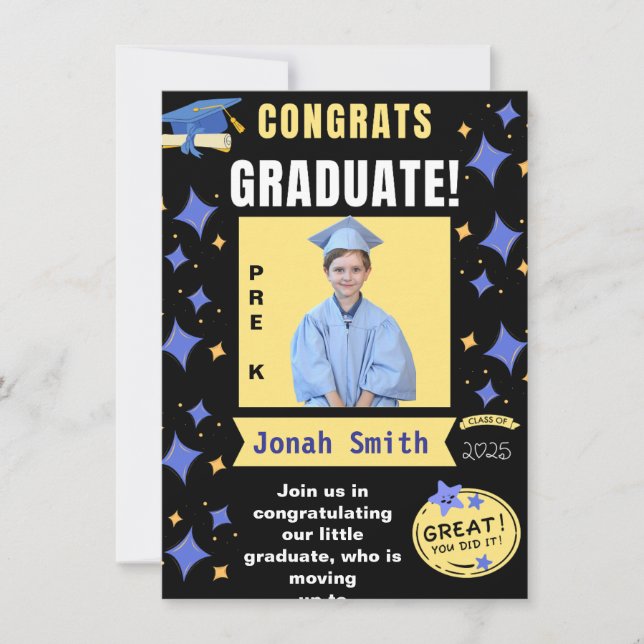 PHOTO DE DIPLÔME PRE-K FAIRE-PART 2025 (Devant)