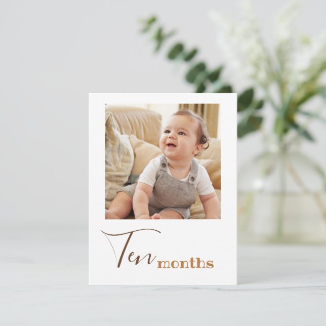 Photo de dix mois Carte Bannière Anniversaire (Debout devant)