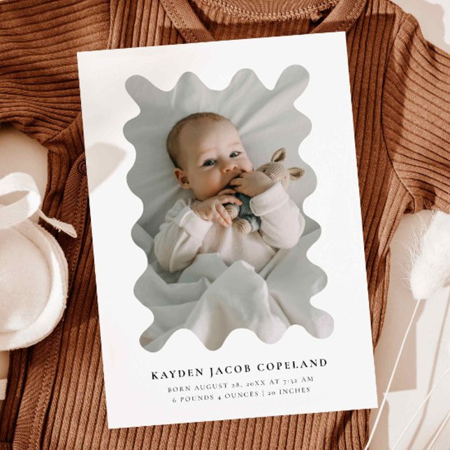 Photo de Faire-part de naissance de cadre effilé (Créateur téléchargé)