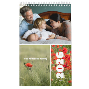 Photo de famille avec coquelicots pour calendrier