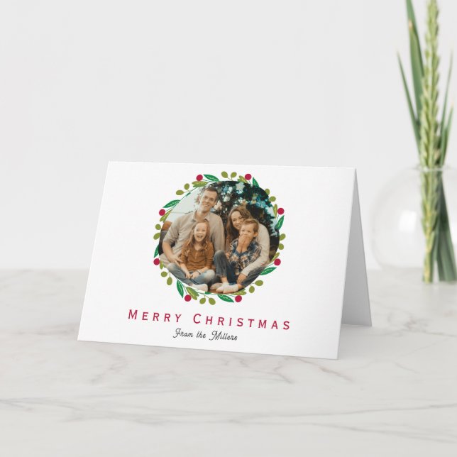 Photo de famille Carte de vacances pliée Noël (Devant)